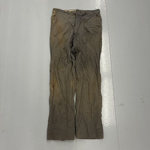 Vintage 60s Grey Sanforized Workwear Cotton Chinos 32x30 - Picture 1 of 4